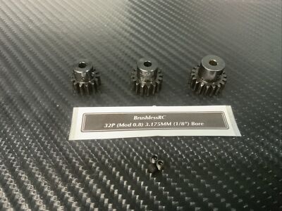 Mod .8 1/8'' Steel Pinion Gear Set 32P 3.175mm 14T 16T 18T For 32 Pitch Spur Gear