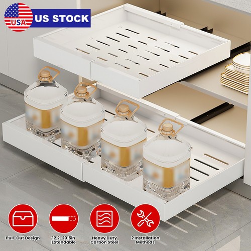 Pull Out Cabinet Organizer, Deep Drawer for Cabinets Adhesive Drawer for Kitchen - Picture 17 of 31