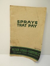 VICTOR LEGGO FARMERS MELBOURNE AUSTRALIA  BOOKLET - SPRAYS THAT PAY