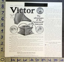 1911 VICTOR VICTROLA PHONOGRAPH TABLE TOP GOOSENECK TONE-ARM CAMDEN AD FC8604
