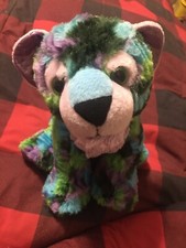 Wild Republic Tiger Cub Plush Stuffed Animal Multicolor 2016 Purple Green Blue