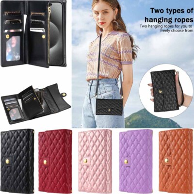 For iPhone 15 14 13 12 11 XS XR SE 7 8 Plus Wallet Card Stand Leather Case Cover