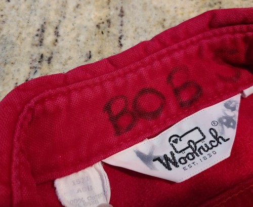 Vintage Woolrich 1571 Size M Chamois Cotton Flannel Shirt RED Heavy Warm - Picture 7 of 15