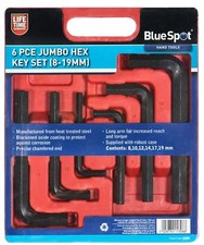 BlueSpot Large Jumbo Metric Hex Key Set Allan Allen Hexagon Wrench 8 - 19mm