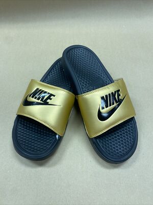 nike benassi gold