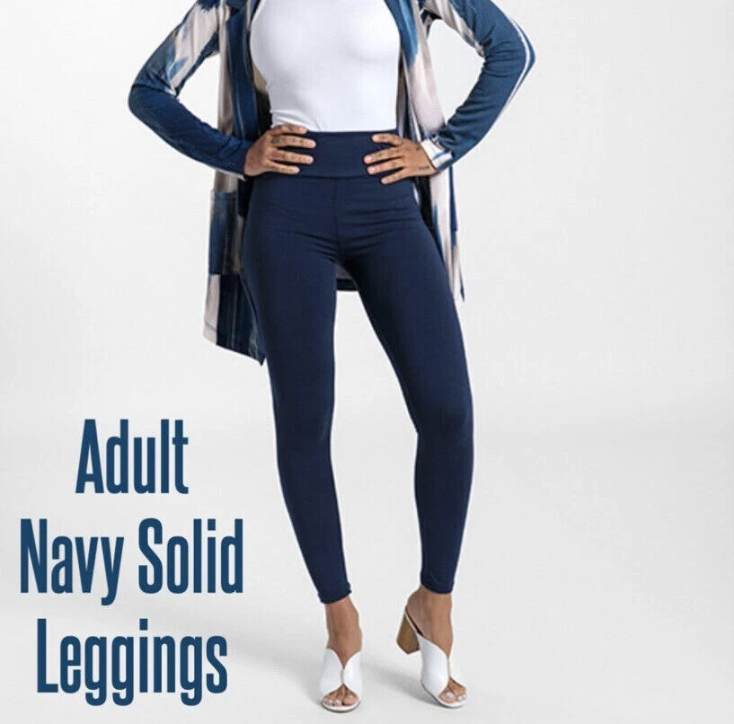 NEW Womens OS/TC/TC2 Solid Navy Blue Leggings, Exclusive Leggings