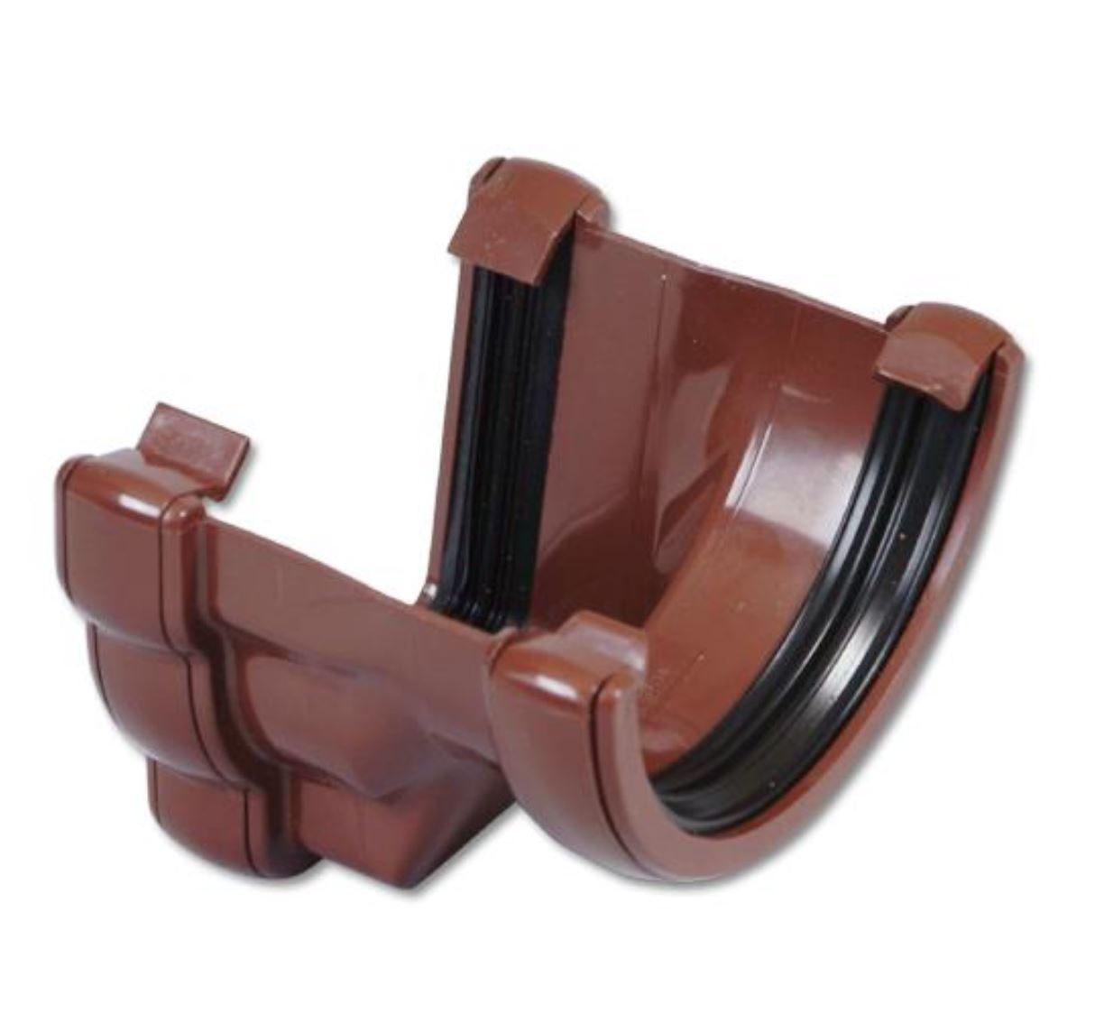 Floplast Guttering RNR4BR 110mm Niagara to 112mm Half Round Adaptor - L/H -Brown