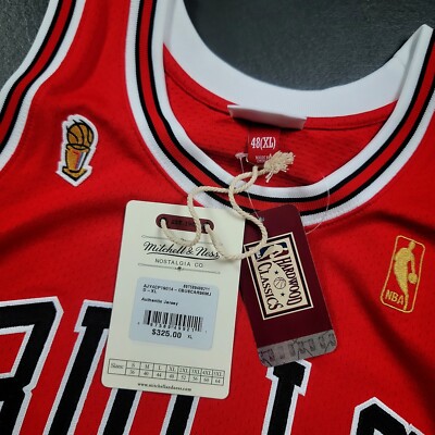 100% Authentic Michael Jordan Mitchell Ness 96 97 Flu Game Bulls