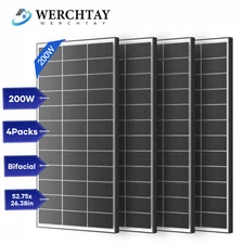 200W 400W 600W 800W Bifacial Solar Panel 12V Home PV Power Off-Grid Boat Power