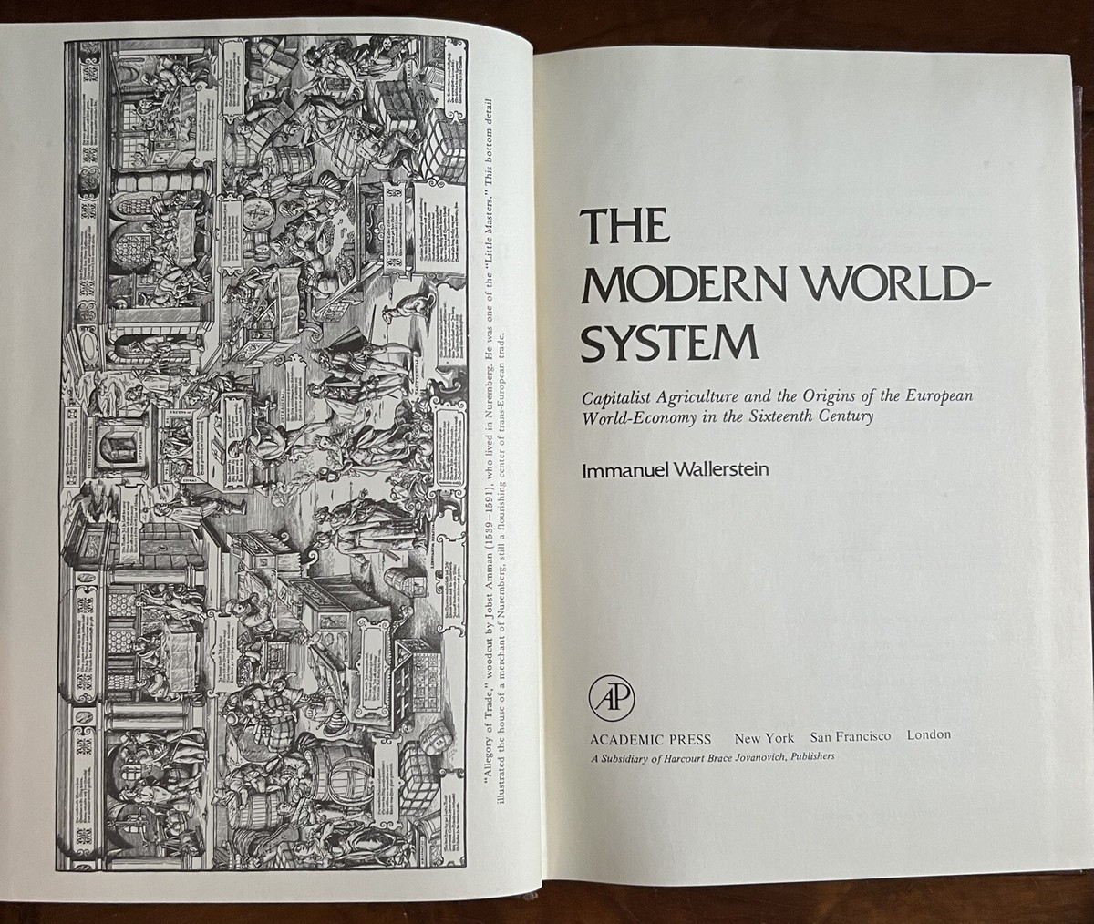 The Modern World-System (1974), Immanuel Wallerstein, hardcover