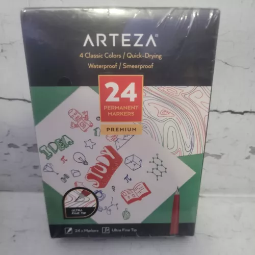 ARTEZA - 24 Permanent Markers PREMIUM Ultra Fine Tip Artist Markers