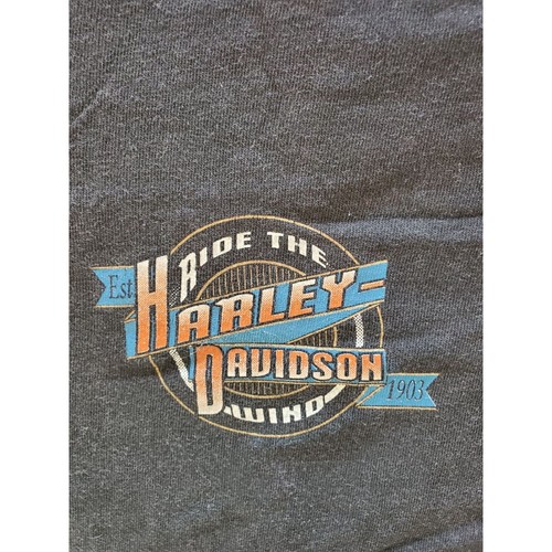 Harley-Davidson Sandys Fremont Michigan USA Shirt Large Black & Beige 100% Cotto - Picture 7 of 7