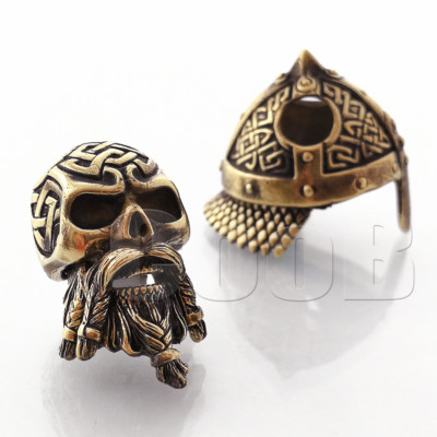 CooB Paracord Bead Beads VIKING ZOMBIE CELTIC BEARDED SKULL Bracelet  KeyChain