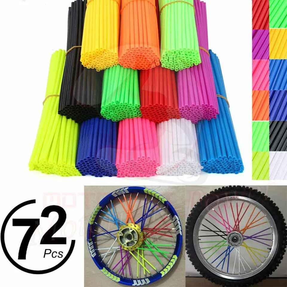 2 Pack Spoke Wrap Kit Covers Skins Spoked Rim Wraps Spokes For Dirt Bike Yamaha - Image 3 of 4