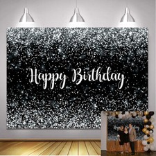Glitter Sequins Happy Birthday Backdrop Birthday Party Prom Cocktail Decoration
