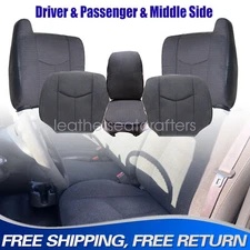 For 2003-2007 Chevy Silverado 1500 Middle Set & Front Side Cloth Seat Cover Gray