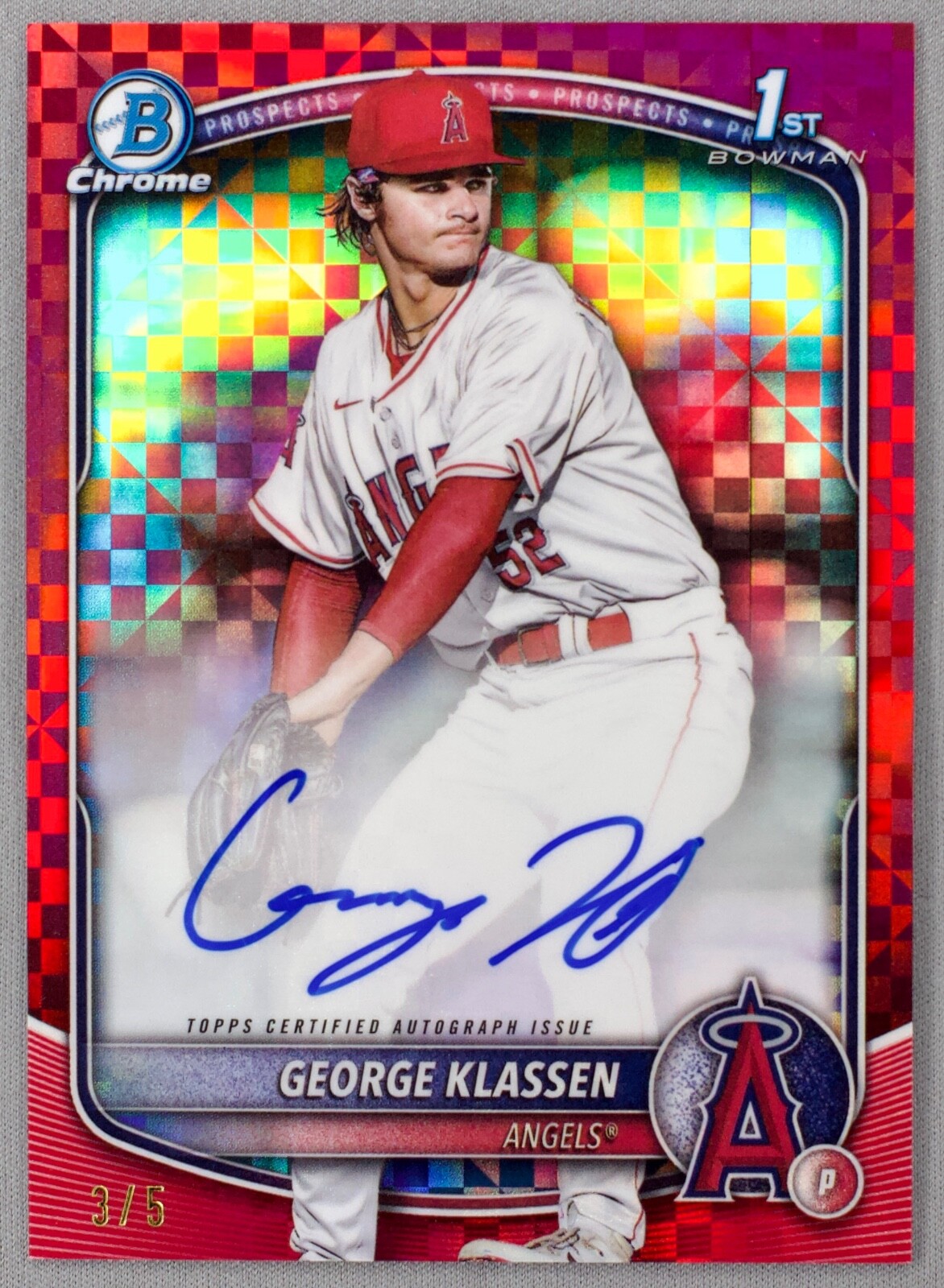 2025 Bowman Chrome Prospect Auto 1st George Klassen #CPA-GK Red X-Fractor /5