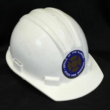 E D Bullard Hard Boiled Fiberglass Hardhat  Illinois Fire Marshal Construction