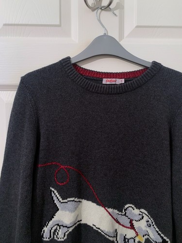 Cath Kidston Sausage Dog Dachshund Jumper Size Grey Knitted Sweater - Size Mediu - Picture 2 of 6