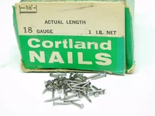 APPROX 4000 WIRE NAILS BOX #18 GA x 3/8" LONG PLAIN STEEL 7/64" HEAD DIAMETER ES