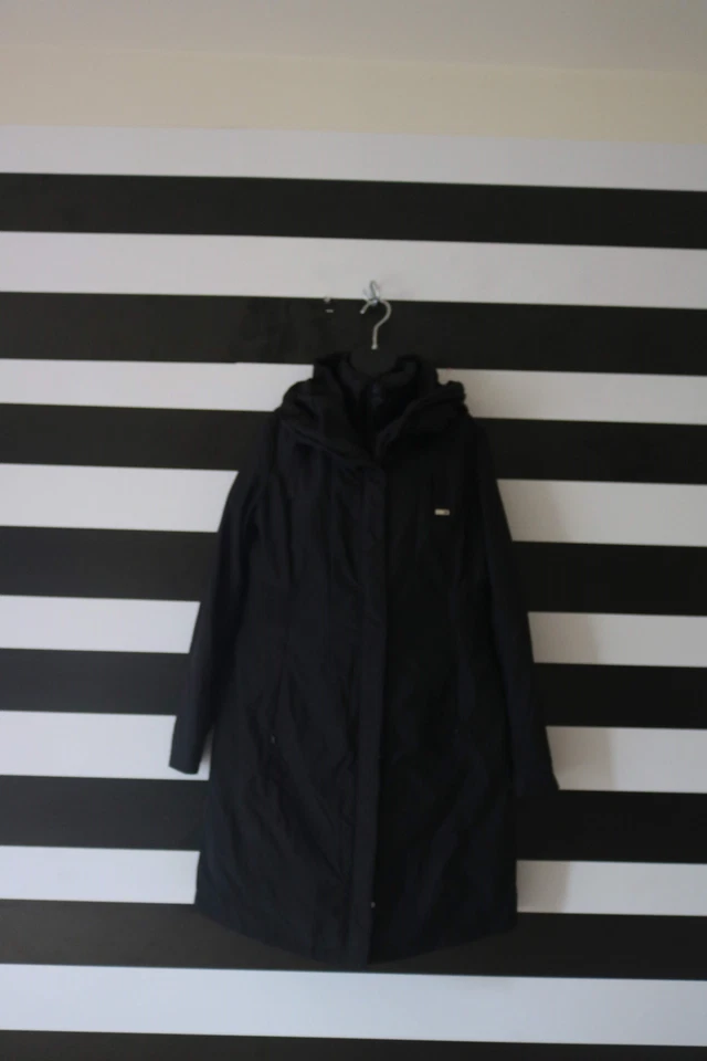 Chaqueta y chaleco con capucha para mujer T Tahari negro talla L grande Foto 2 de 4