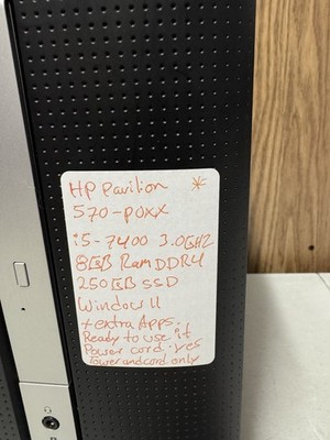 HP Pavilion 570-p0xx i5-7400 8GB RAM 250GB SSD Windows 11 Desktop