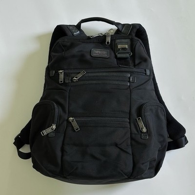 RARE EUC TUMI Alpha Bravo Knox -Black/ Leather/ Ballistic Nylon Backpack