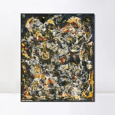 Framed Canvas Giclee Print Number 4, 1951 by Jackson Pollock Home Office Decor