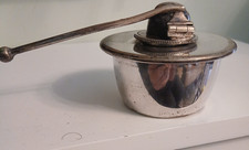 Vintage Nickel Plated alcohol burner 1 3/4 inch tall. Diameter 2 1/2 inch