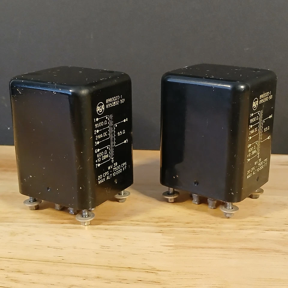 Matching Pair 1950's RCA 8983020-1 Audio Input Transformers Brass Hardware 2" - Image 4 of 4