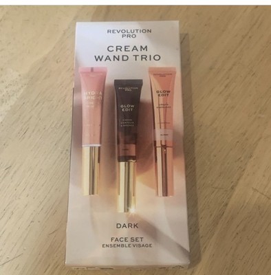 Revolution Pro Cream Wand Trio Dark Face Set mit Rouge, Kontur & Highlighter