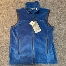 NWT New Eddie Bauer Men's Quest 200 Fleece Jacket Vest Blue Size Small