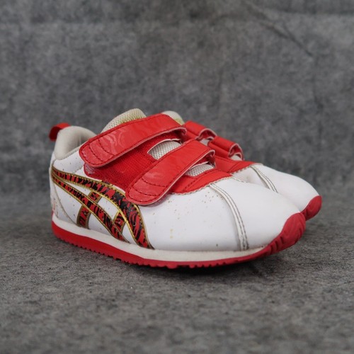 Asics Shoes Kids 11.5 Sneakers Cotla Casual Double Strap White Red Tiger Active