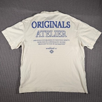 Jack & Jones Originals Atelier Tee Mens Small Graphic Back Print SS Crew