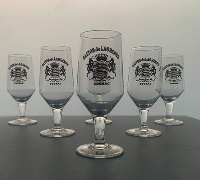 6 x Vintage Französische GASTON de LAGRANGE Cognac Stielgläser