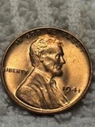 1941 lincoln cent au+, red