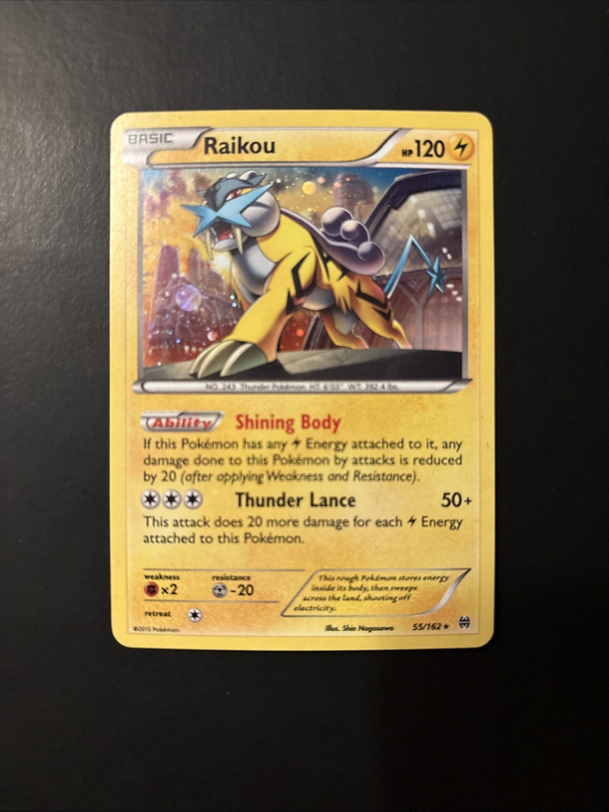 Pokémon TCG Raikou Holo Rare Card Breakthrough Pokémon 55/162
