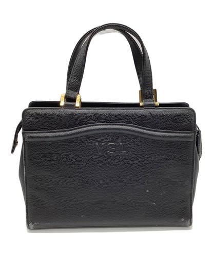 YSL YVES SAINT LAURENT Handbag Leather Black 03334i