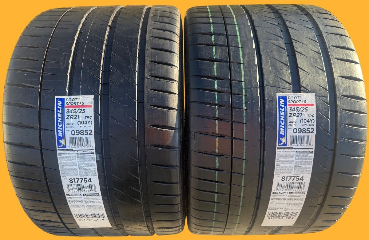 TWO BRAND NEW 345/25ZR21 Michelin Pilot Sport 4S ZP TPC Corvette