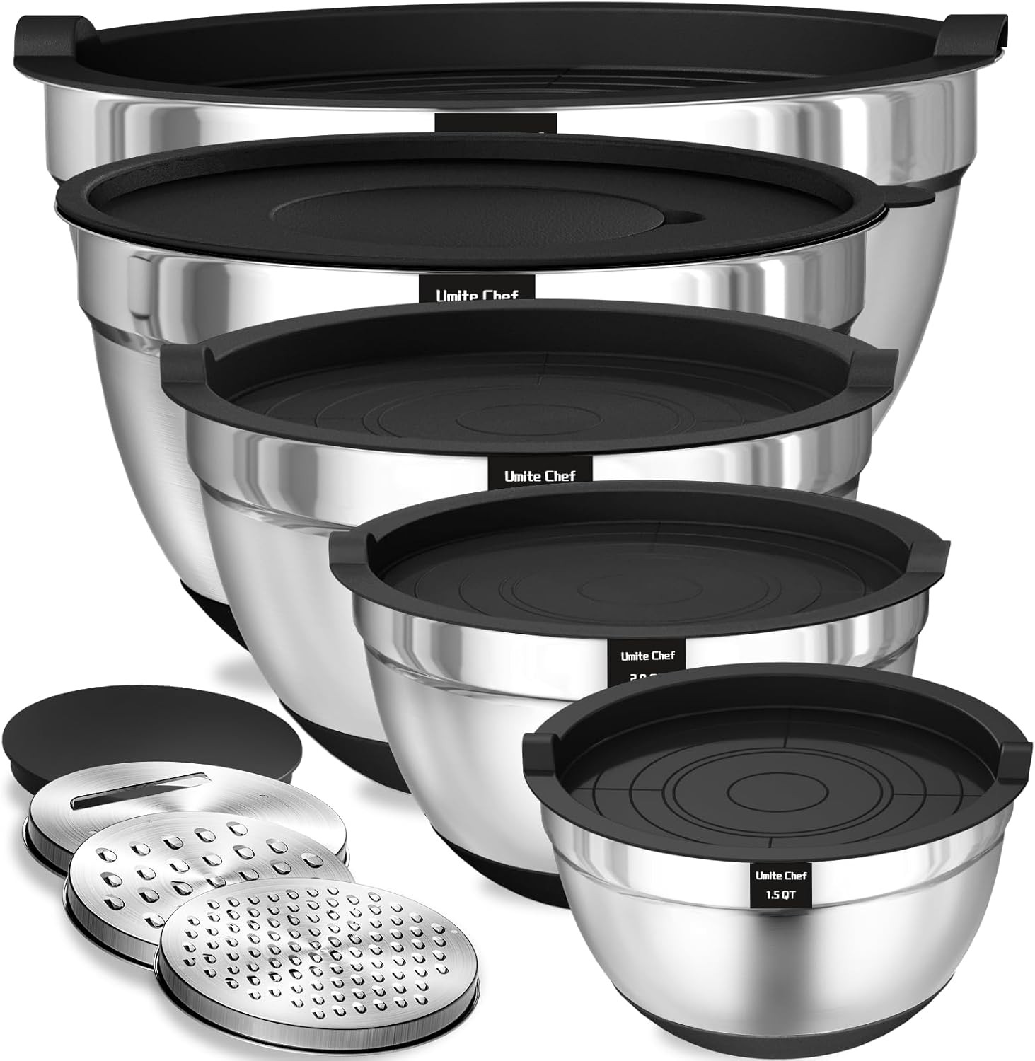 Mixing Bowls with Airtight Lids, 8PCS Stainless Steel Nesting Mixing