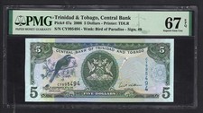 Trinidad & Tobago 5 Dollars ND(2006) P47a Uncirculated Grade 67