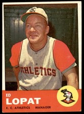 1963 Topps #23 ED LOPAT Mgr Kansas City Athletics EX