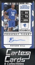 Romaro Gill 2020 Panini Contenders Draft #104 V Blue Jersey Prospect Ticket Auto
