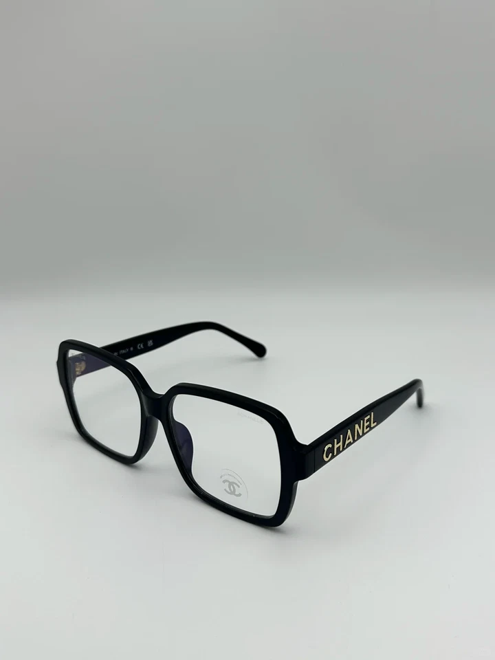 Chanel Unisex Classic Clear Sunglasses Black Rectangular Frame 5408/ 56-17-140 - Image 4 of 4