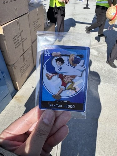 Don!! Card Luffy Los Angeles Dodgers Promo Baseball Trading Card Your Turn +1000