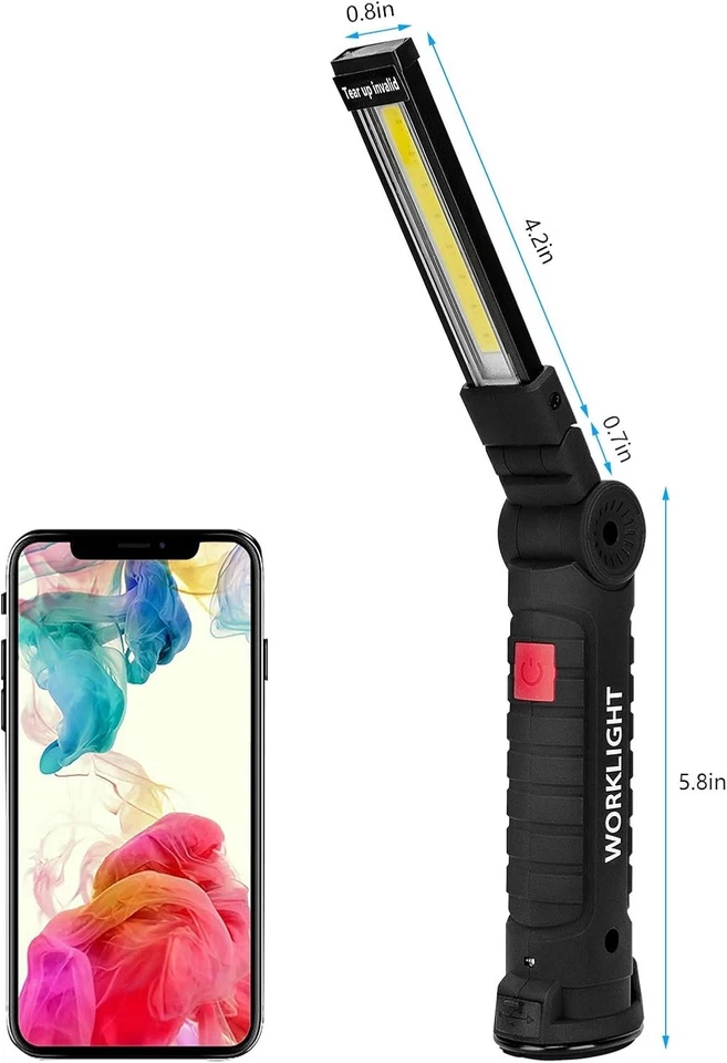 2PCS Rechargeable LED Magnetic Work Light Cordless COB Inspection Lamp Torch USB - Image 4 of 4