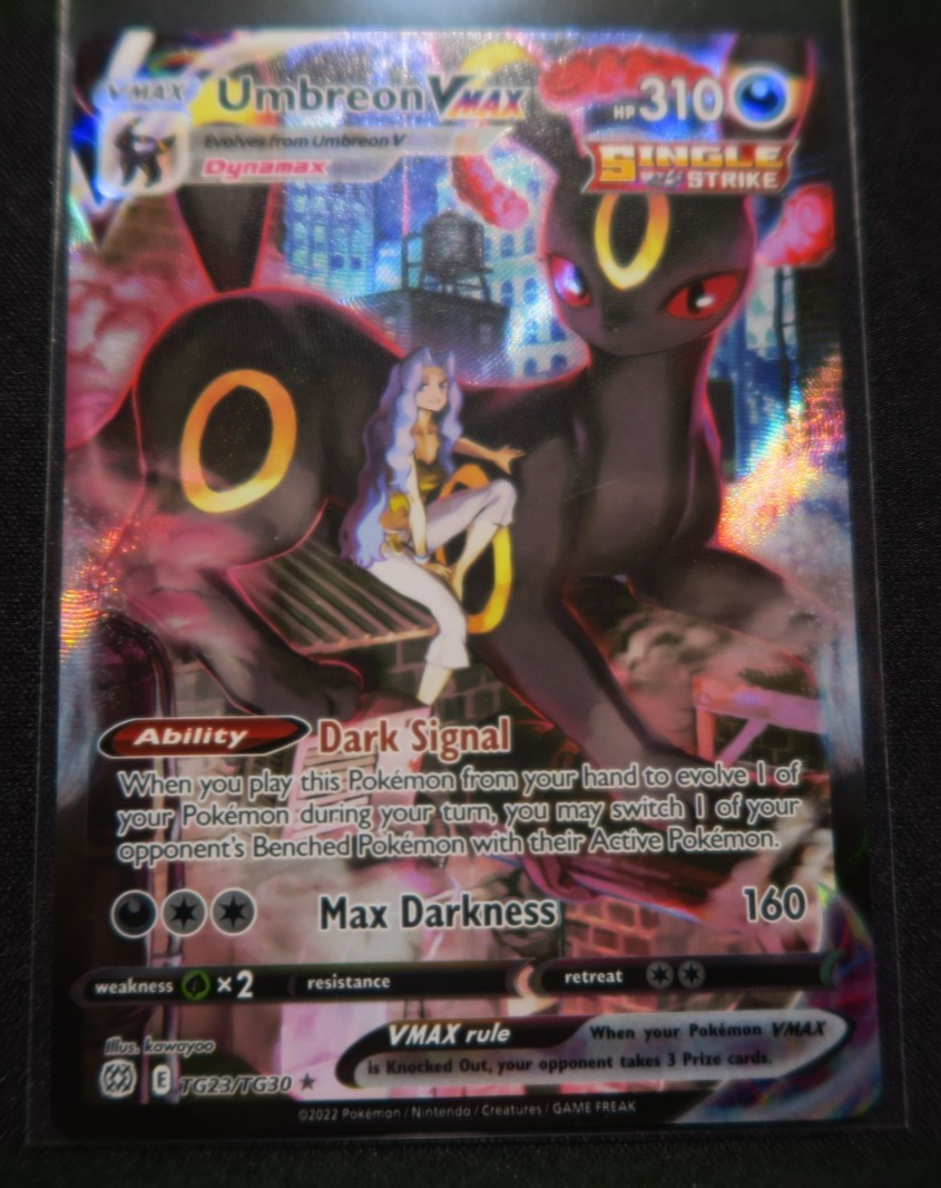 pokemon card tg23 tg30 Umbreon VMAX Trainer Gallery 2022 Brilliant Stars TG23/TG30 CG clear acrylic holder that perfectly accentuates the stunning visual design and character artwork Umbreon VMAX TG23/TG30 Swsh09: Brilliant