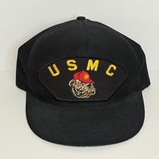VINTAGE USMC MARINES BULLDOG SNAPBACK HAT made in USA