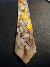 Vintage 1990's J. GARCIA Neck Tie  Poet Absorb The War  Collection 59 100 Silk
