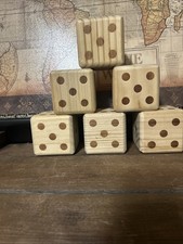 Large Wood Dice 3 1/2 Set 6 - Outdoor Games- Easy To See- Hard To Lose Dice